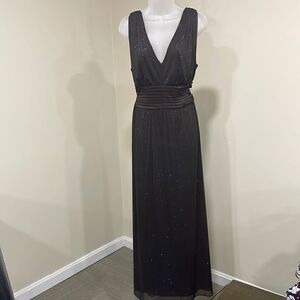 NWOT R&M Richards Brown w/Blue Glitter Dress.  Size 16W XL plus